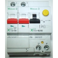 Disjoncteur 10A + module différentiel 30mA Moeller