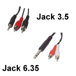 CABLE STEREO CHANGEUR DE GENRE RCA MALE / JACK MALE 1.50