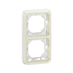 SUPPORT PLAQUE PROGRAMME PLEXO COMPOSABLE BLANC - 2 POSTES VERTICAL