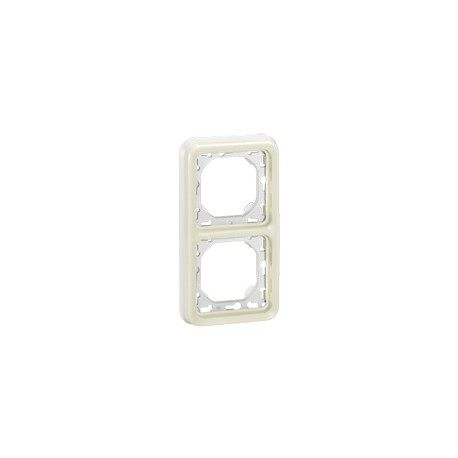 SUPPORT PLAQUE PROGRAMME PLEXO COMPOSABLE BLANC - 2 POSTES VERTICAL