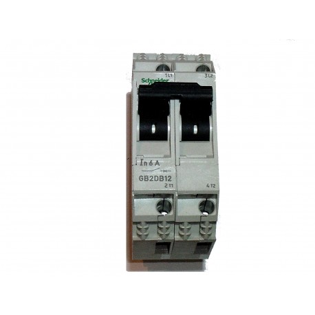 DISJONCTEUR CIRCUIT DE CONTROLE 6 A 2 POLES TELEMECANIQUE GB2DB12