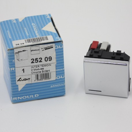 Va et vient module chromé brillant avec voyant lumineux Arnould 25209