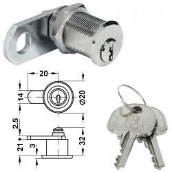 Serrure batteur cylindrique nickelée HAFELE 233 33 100