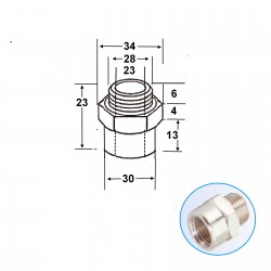 réduction et adaptateur femelle NPT / mâle cylindrique