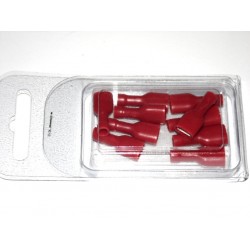 Cosse plate Faston 6.4 mm - Rouge (lot 10 pcs)