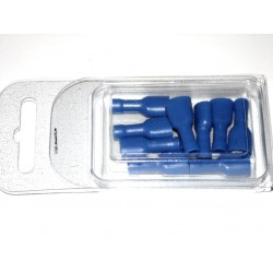 Cosse plate Faston 6.4 mm - Bleu (lot de 10 pieces)